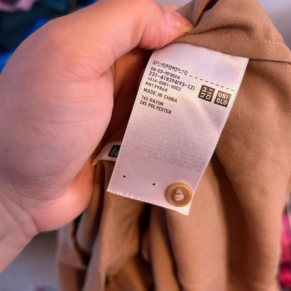 Uniqlo Tan Neutral Button Down Shirt - Picture 4 of 5